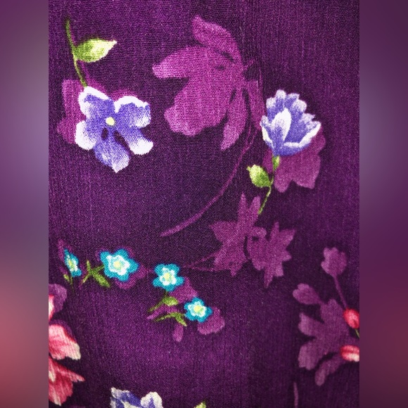 Jaclyn Smith Hawaiian Floral Skirt size S Midi Tie Elastic Waist wrinkle fabric - Picture 13 of 15